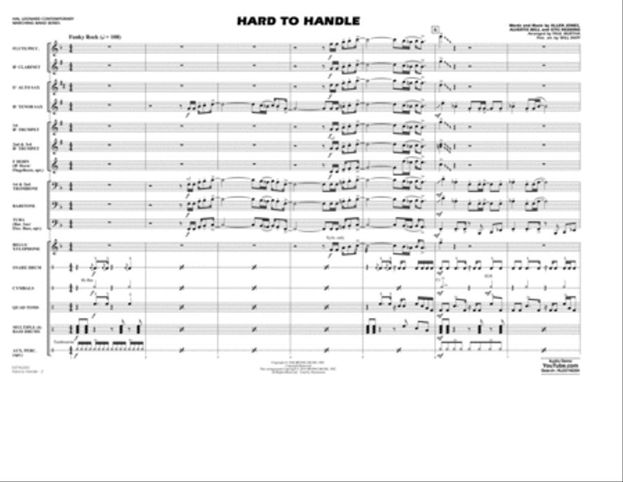 Hard to Handle (arr. Paul Murtha) - Conductor Score (Full Score) Marching Band scores gallery preview page 2