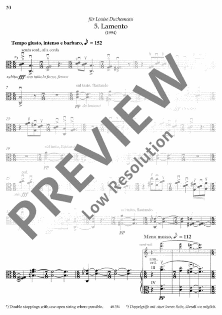 Sonata Sonata Viola Solo scores gallery preview page 20