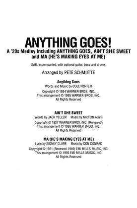 Book cover for Anything Goes! (A '20s Medley)