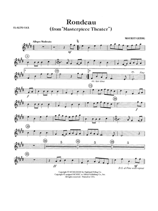 Rondeau (Theme from Masterpiece Theatre): E-flat Alto Saxophone