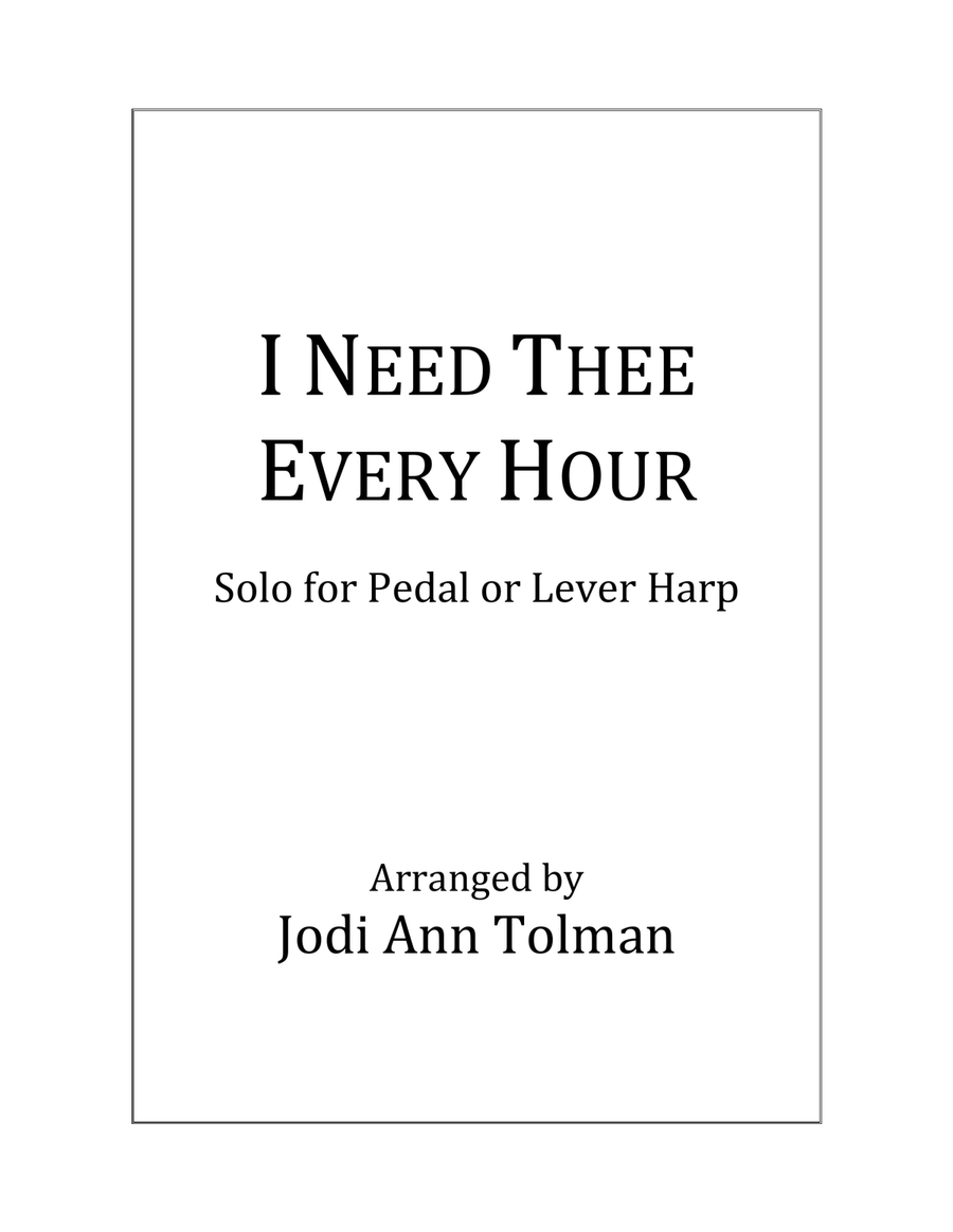 I Need Thee Every Hour, Harp Solo Harp scores gallery preview page 1