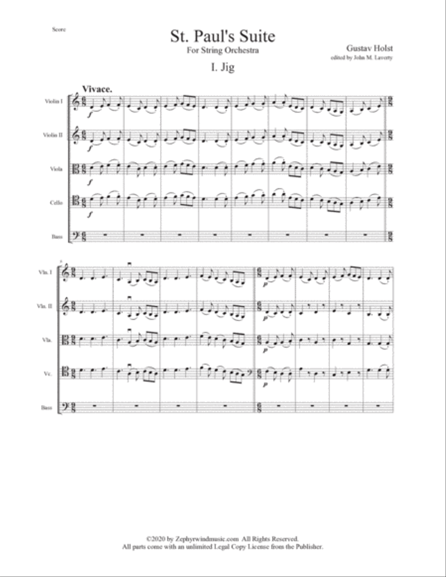 St. Paul's Suite for String Orchestra String Orchestra scores gallery preview page 4