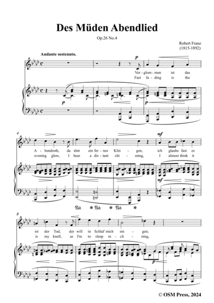 R. Franz-Des Muden Abendlied,in A flat Major,Op.26 No.4