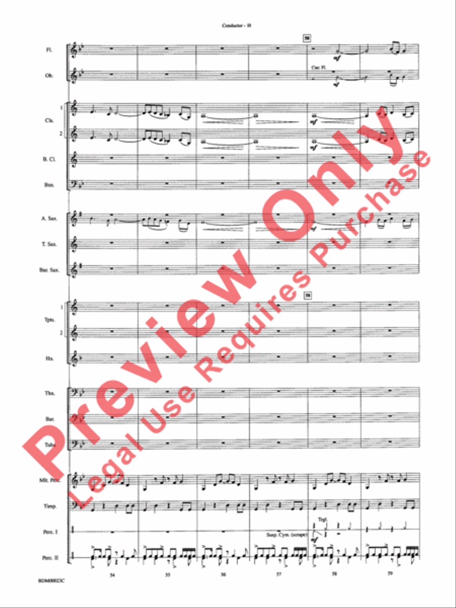 Under the Rice Moon Concert Band scores gallery preview page 13