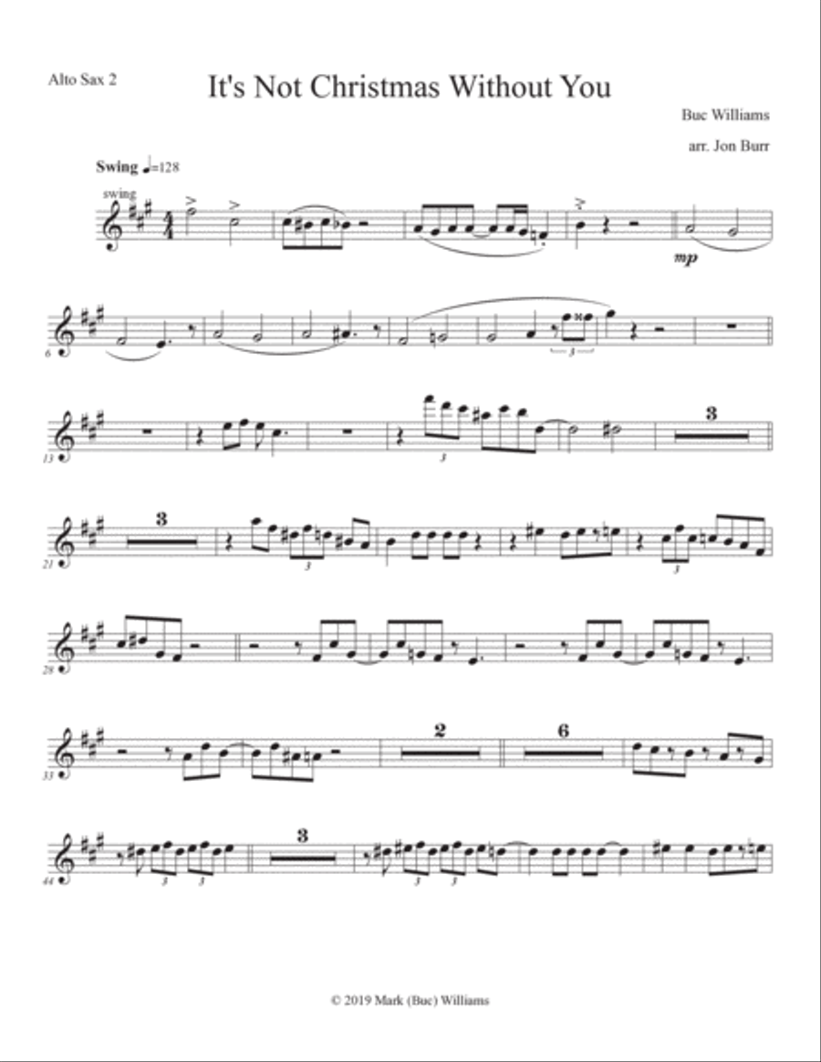 It's Not Christmas Without You- Key of C Large Ensemble scores gallery preview page 5