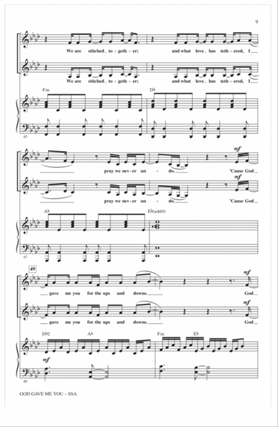 God Gave Me You (arr. Alan Billingsley) SSA scores gallery preview page 8