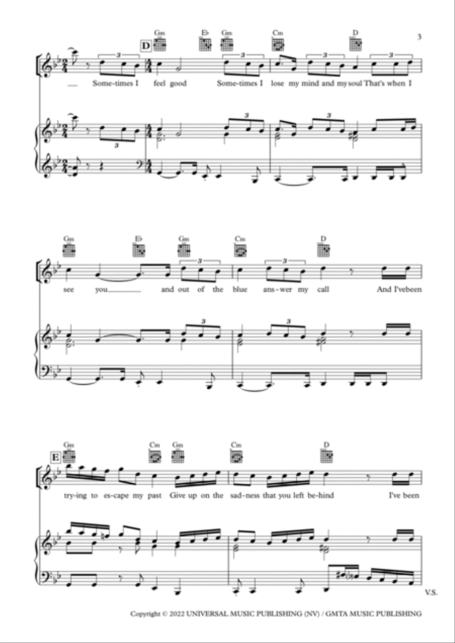 Miss You Piano, Vocal, Guitar scores gallery preview page 3