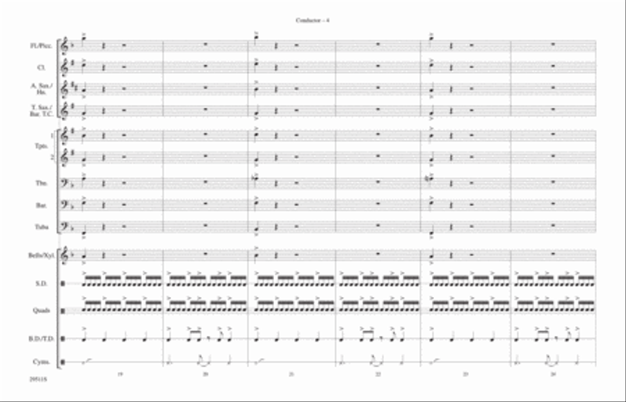 Wipe Out: Score Wipe Out: Score Marching Band scores gallery preview page 4