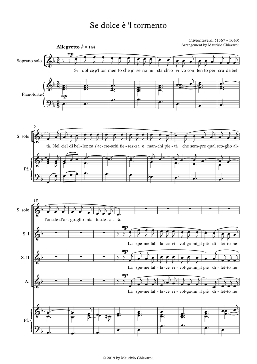 Si dolce è 'l tormento Si dolce è 'l tormento SSA scores gallery preview page 2