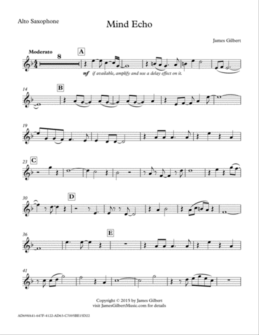 Mind Echo Alto Saxophone scores gallery preview page 6