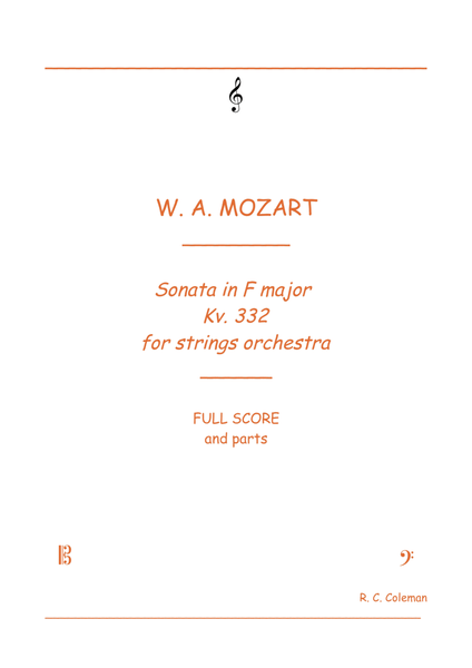 Mozart Sonata kv. 332 for String orchestra image number null