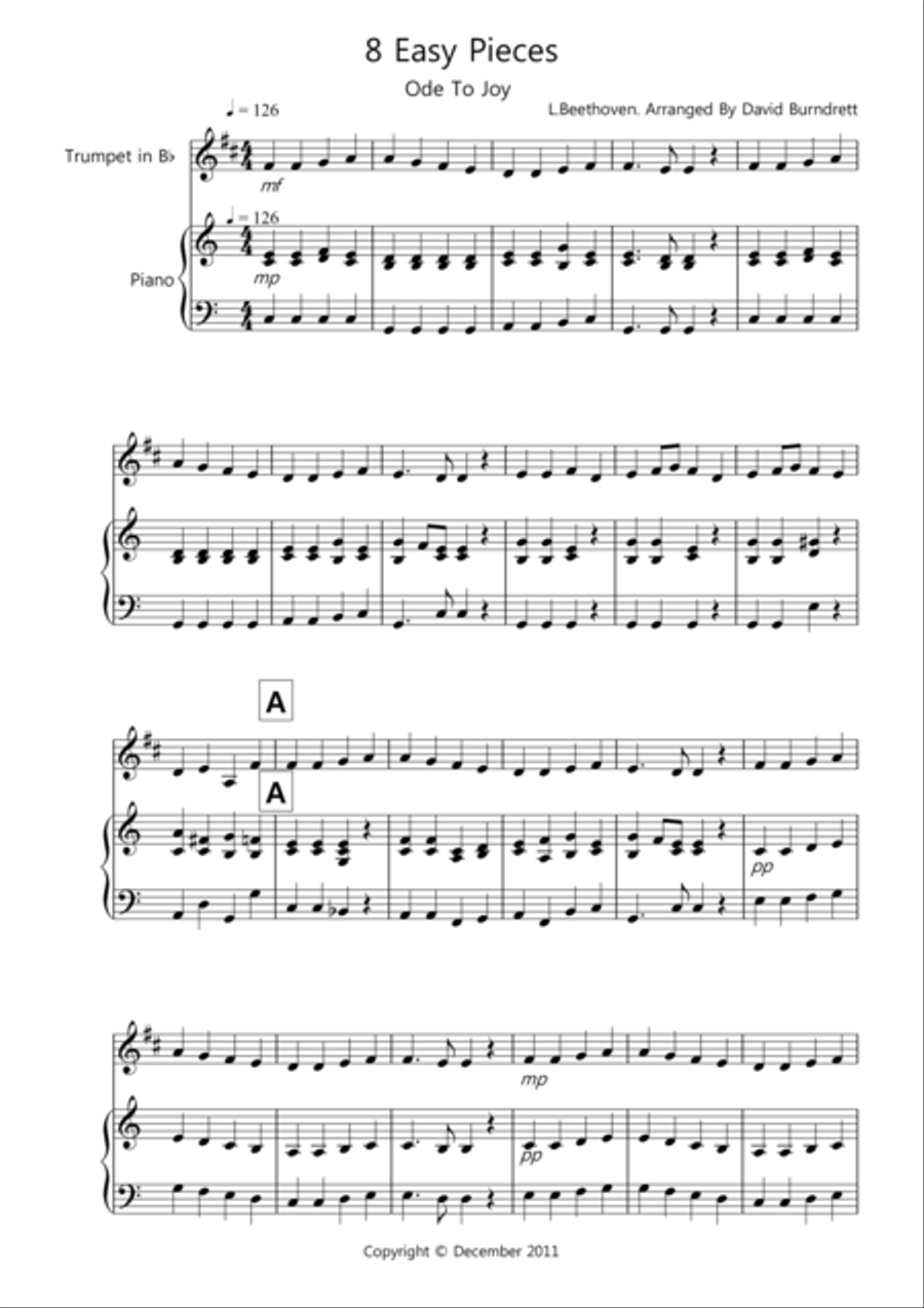 8 Pieces for Trumpet And Piano Trumpet Duet scores gallery preview page 1