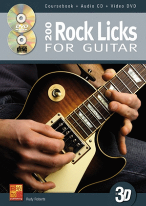 Book cover for 200 Rock Licks For Guitar In 3D