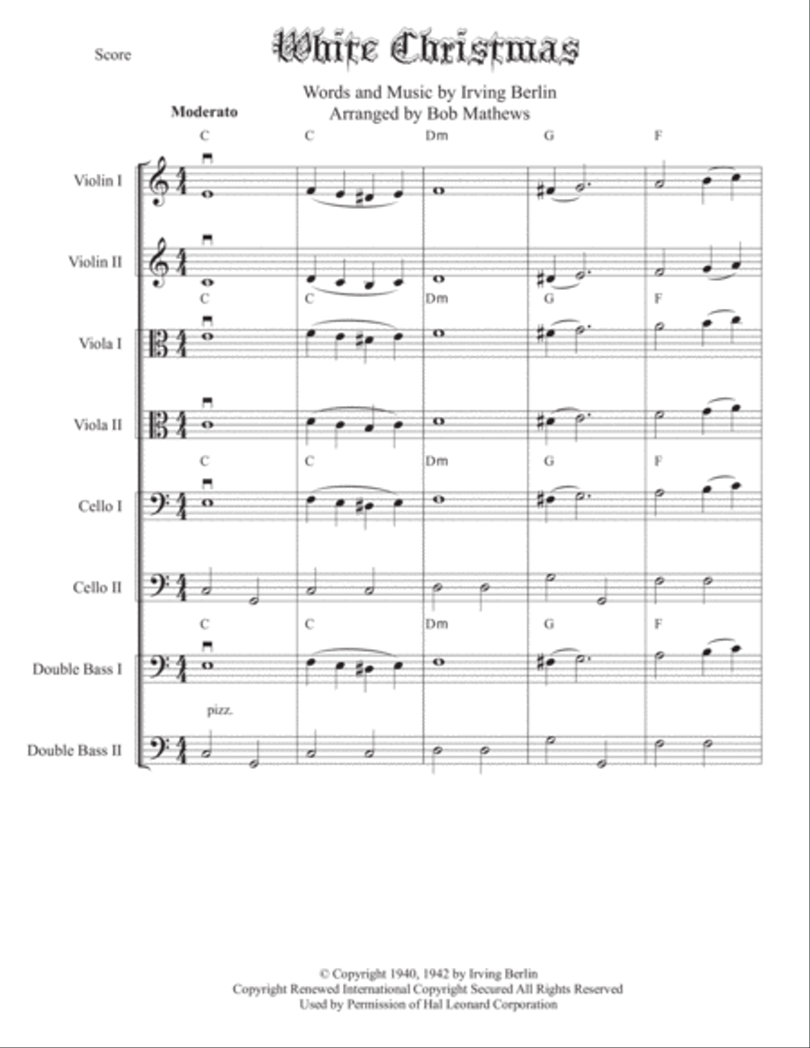 White Christmas White Christmas Cello scores gallery preview page 1