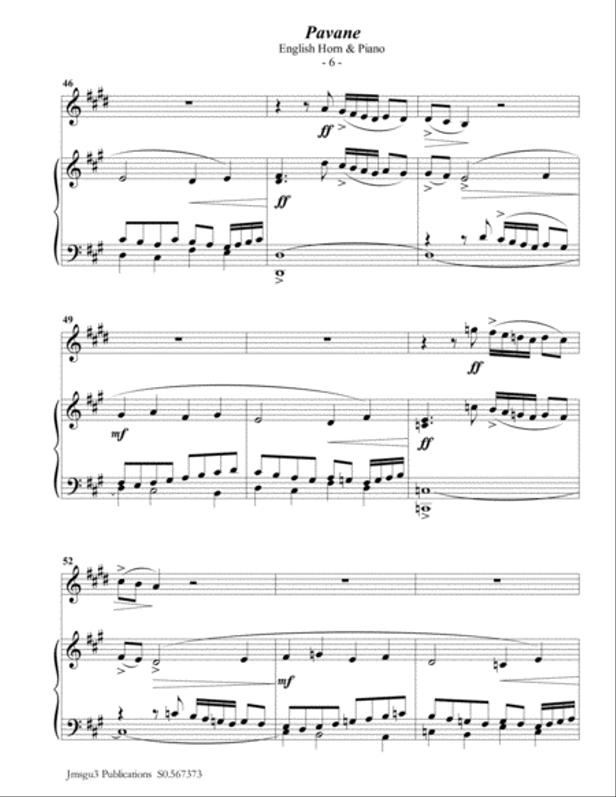 Fauré: Pavane Op. 50 for English Horn & Piano Fauré: Pavane Op. 50 for English Horn & Piano English Horn scores gallery preview page 6