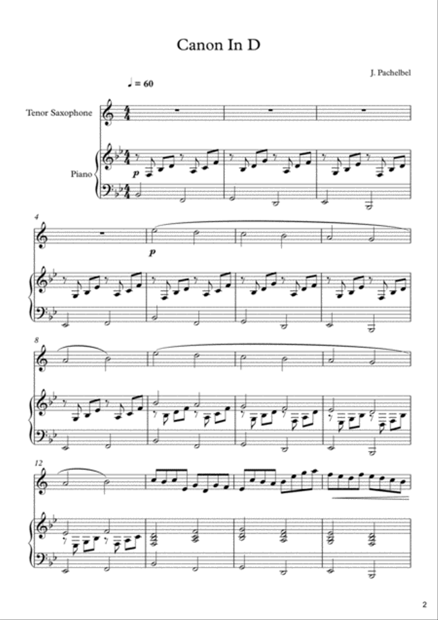 10 Wedding Songs For Tenor Saxophone & Piano Tenor Saxophone scores gallery preview page 3
