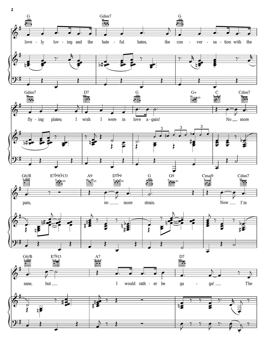 I Wish I Were In Love Again Piano, Vocal, Guitar scores gallery preview page 2