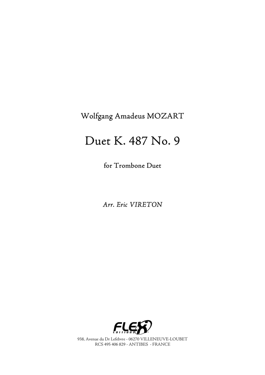 Duet K.487 No. 9 Trombone Duet scores gallery preview page 1
