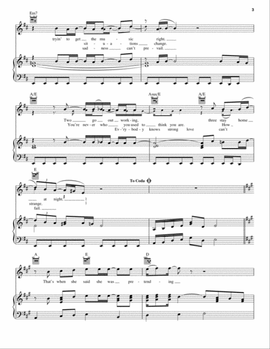 Pretending by Eric Clapton - Piano, Vocal, Guitar - Digital Sheet Music