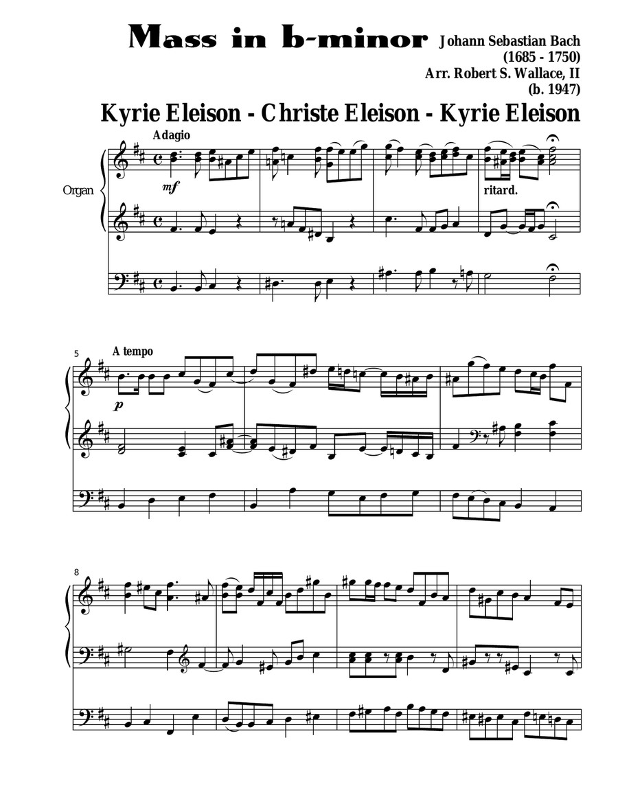 MASS in b-minor, BWV 232 MASS in b-minor, BWV 232 Organ Solo scores gallery preview page 1