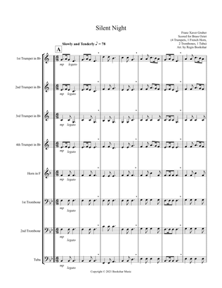 Book cover for Silent Night (Bb) (Brass Octet - 4 Trp, 1 Hrn, 2 Trb, 1 Tuba)