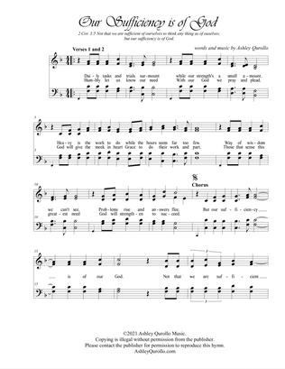 Our Sufficiency is of God -- Hymn Version