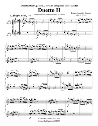 Quantz: Duetto Op. 2 No. 2 for Alto Sax Duo