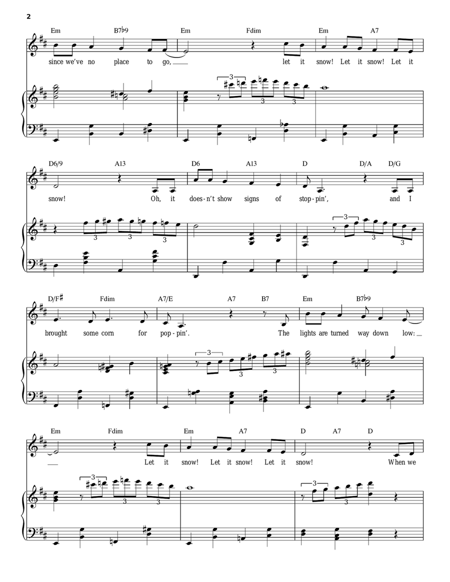Let It Snow! Let It Snow! Let It Snow! Piano, Vocal scores gallery preview page 2