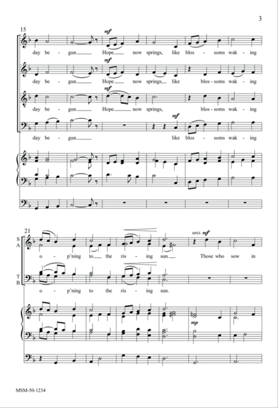 Rise to Sing! The Light is Breaking 4-Part scores gallery preview page 3