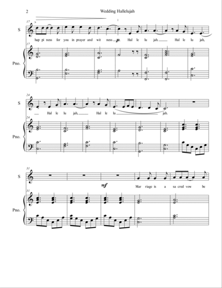 Hallelujah Piano, Vocal, Guitar scores gallery preview page 2