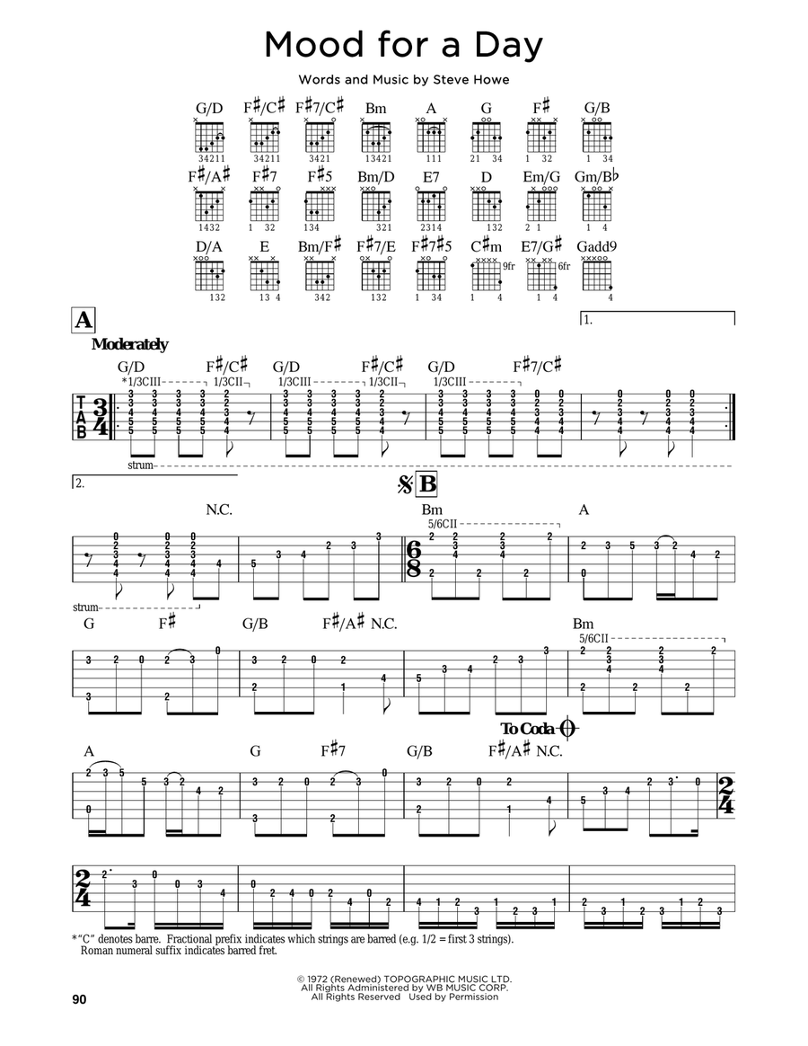 Mood For A Day Mood For A Day Electric Guitar scores gallery preview page 1