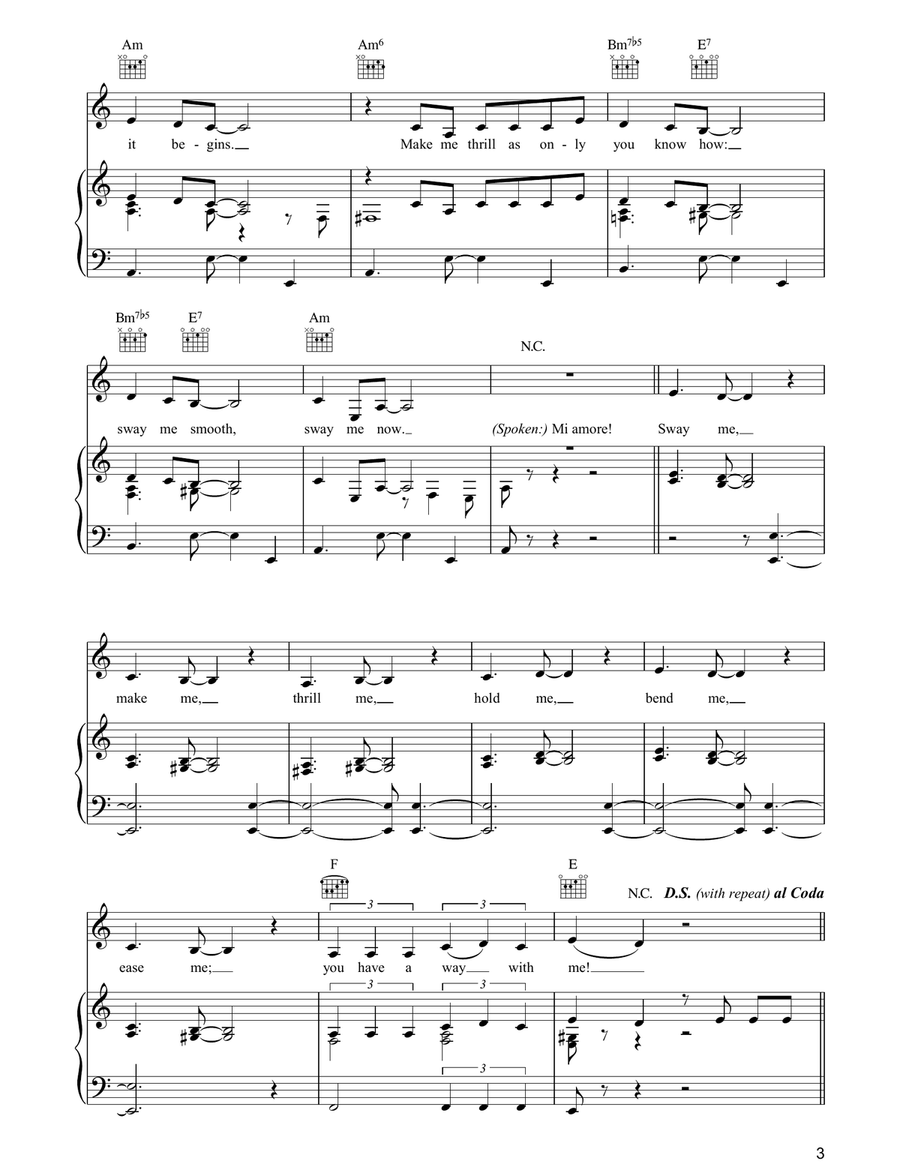 Sway (Quien Sera) Piano, Vocal, Guitar scores gallery preview page 3
