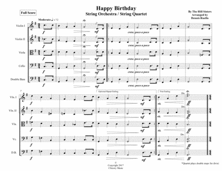Happy Birthday / Auld Lang Syne - String Orchestra / String Quartet - Intermediate image number null