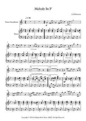 Melody In F - Anton Rubinstein (Tenor Sax + Piano)