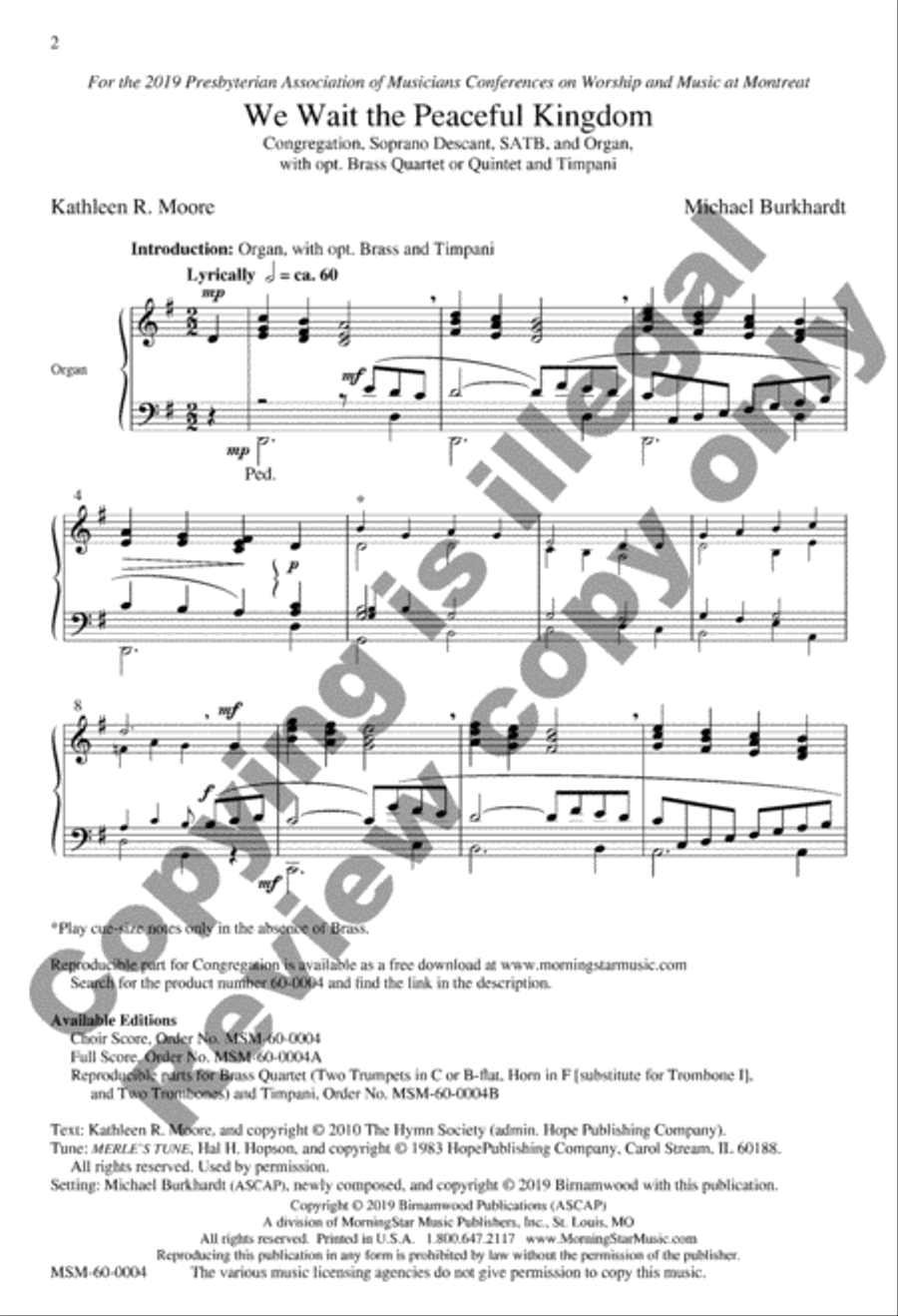 We Wait the Peaceful Kingdom (Choral Score) image number null