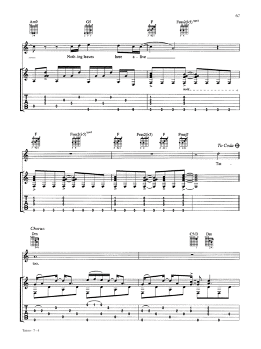 Tattoo Guitar Tablature scores gallery preview page 4