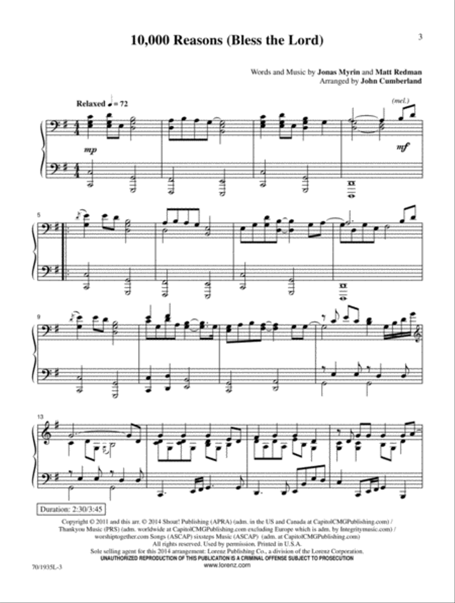 Blessing and Honor Piano Solo scores gallery preview page 2