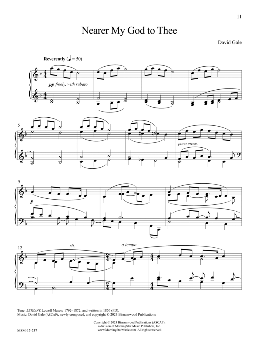 Nearer My God to Thee Piano Solo scores gallery preview page 1