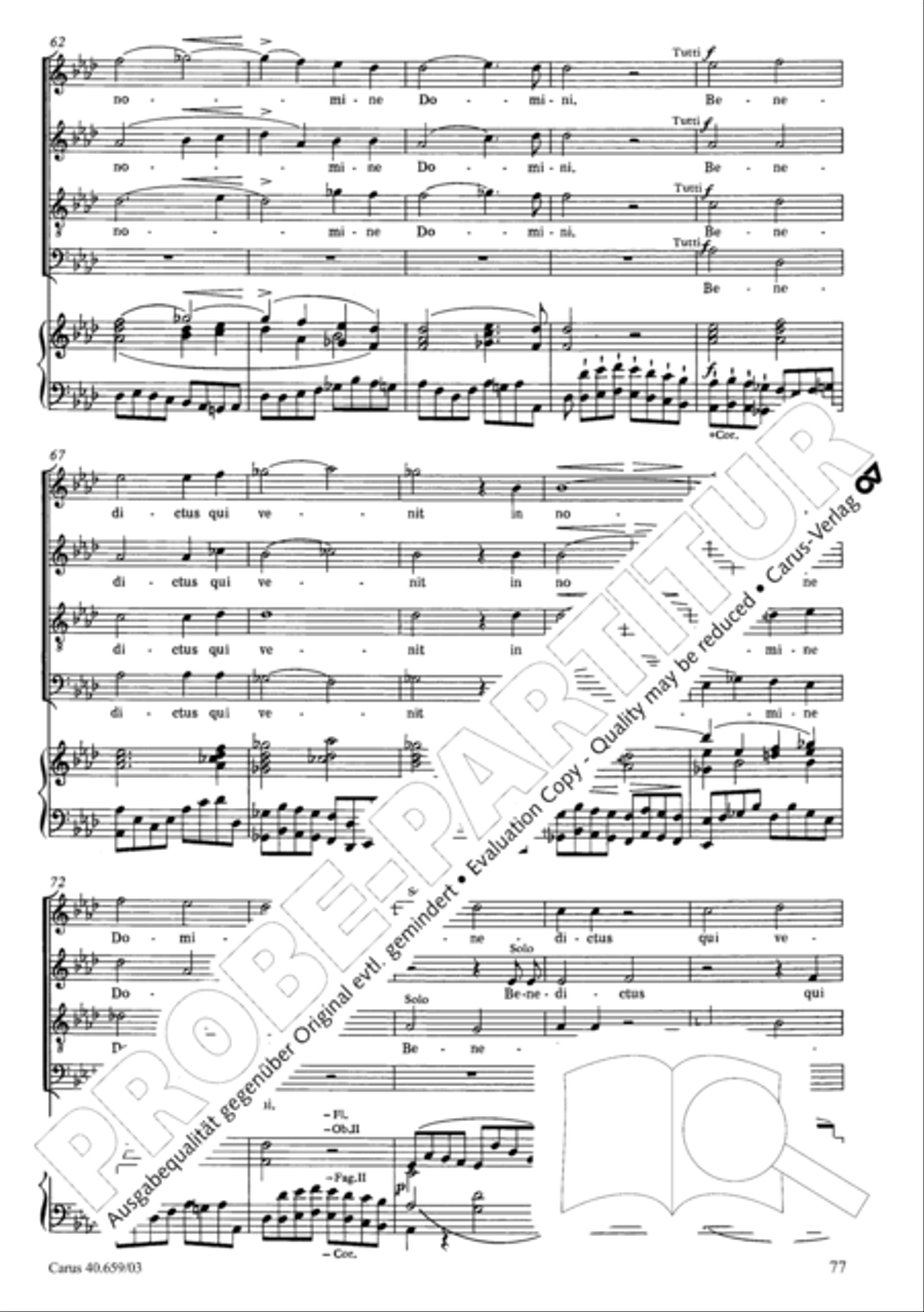 Mass in A flat major (Messe in As) 4-Part scores gallery preview page 78