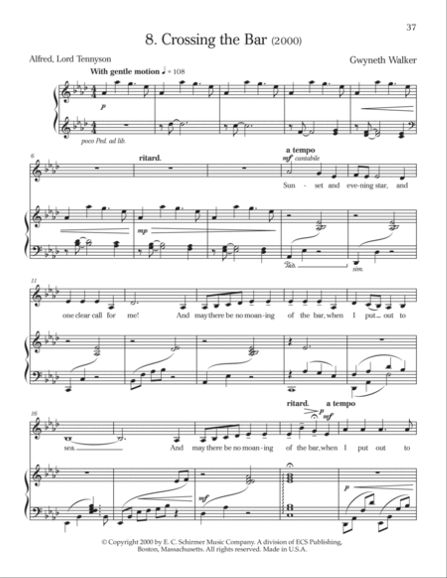 Crossing the Bar Medium Voice scores gallery preview page 1