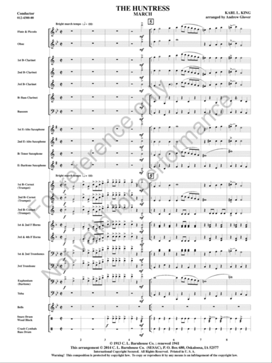 The Huntress Concert Band scores gallery preview page 16