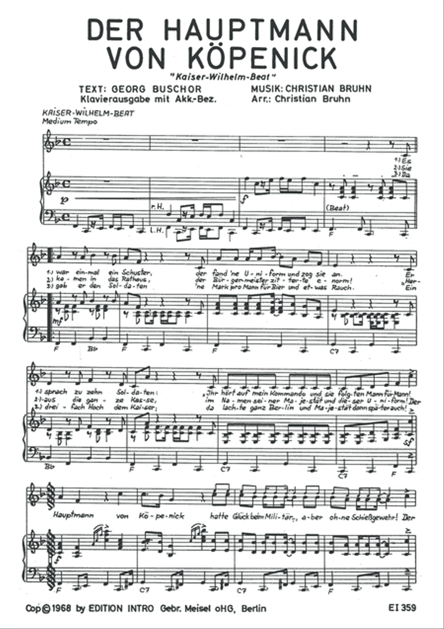 Der Hauptmann von Kopenick Piano, Vocal scores gallery preview page 3