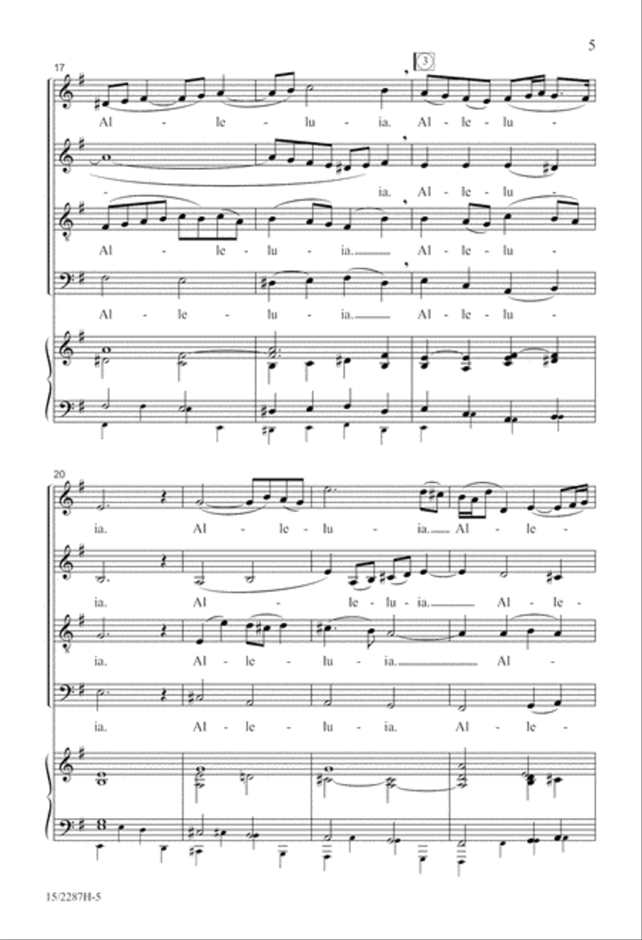 A Gentle Alleluia 4-Part scores gallery preview page 5