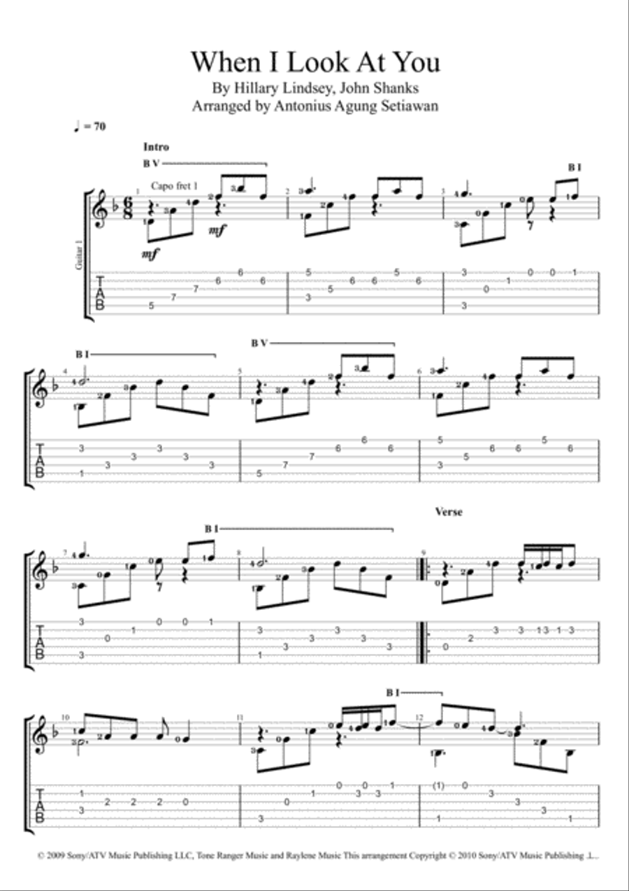 When I Look At You When I Look At You Electric Guitar scores gallery preview page 1