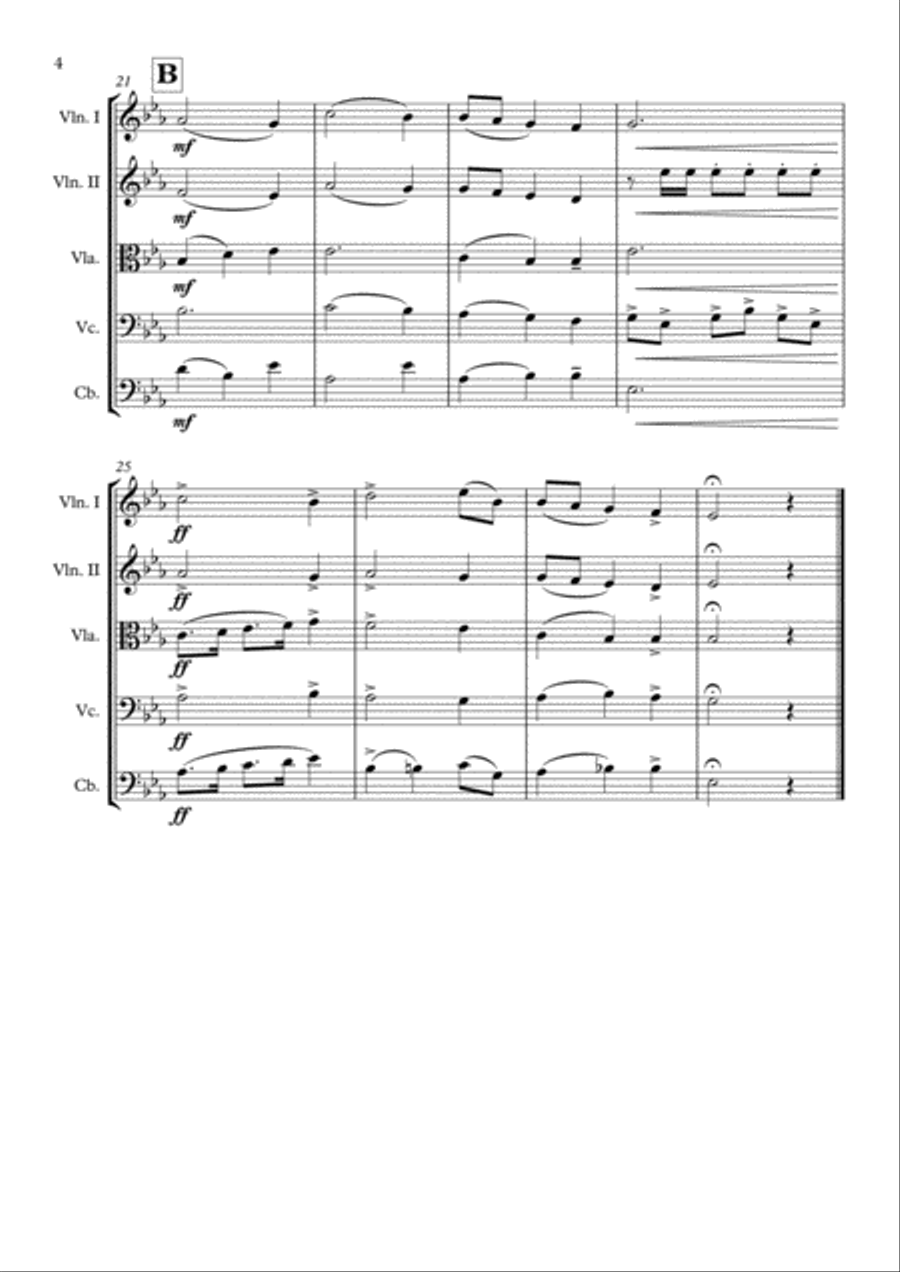 Land der Berge (National Anthem of Austria) String Quintet arr. Adrian Wagner String Quintet scores gallery preview page 5