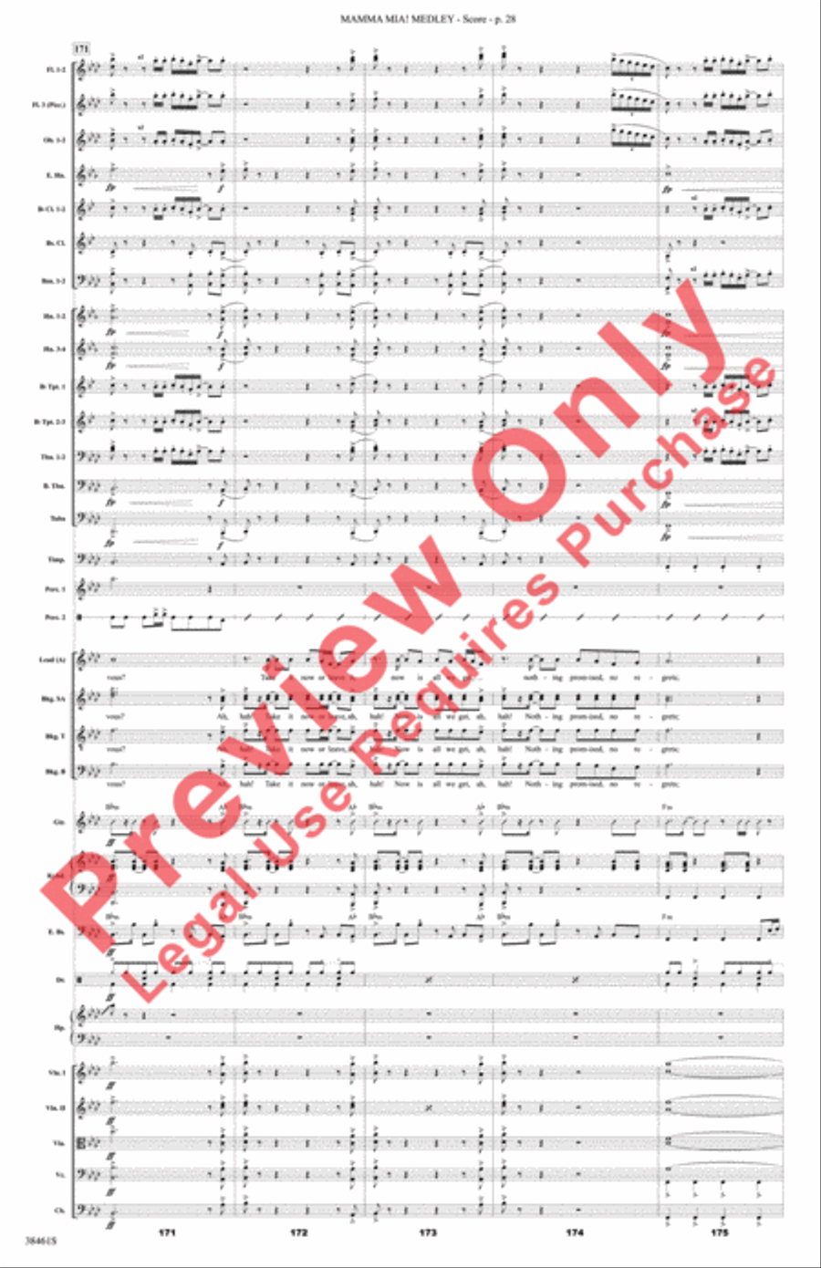 Mamma Mia! Medley Full Orchestra scores gallery preview page 29