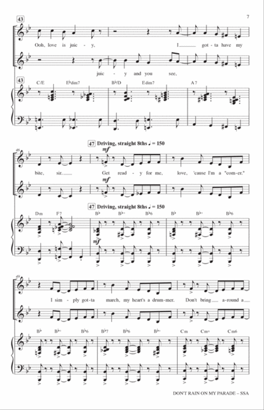 Don't Rain On My Parade (from Funny Girl) (arr. Mark Brymer) SSA scores gallery preview page 6