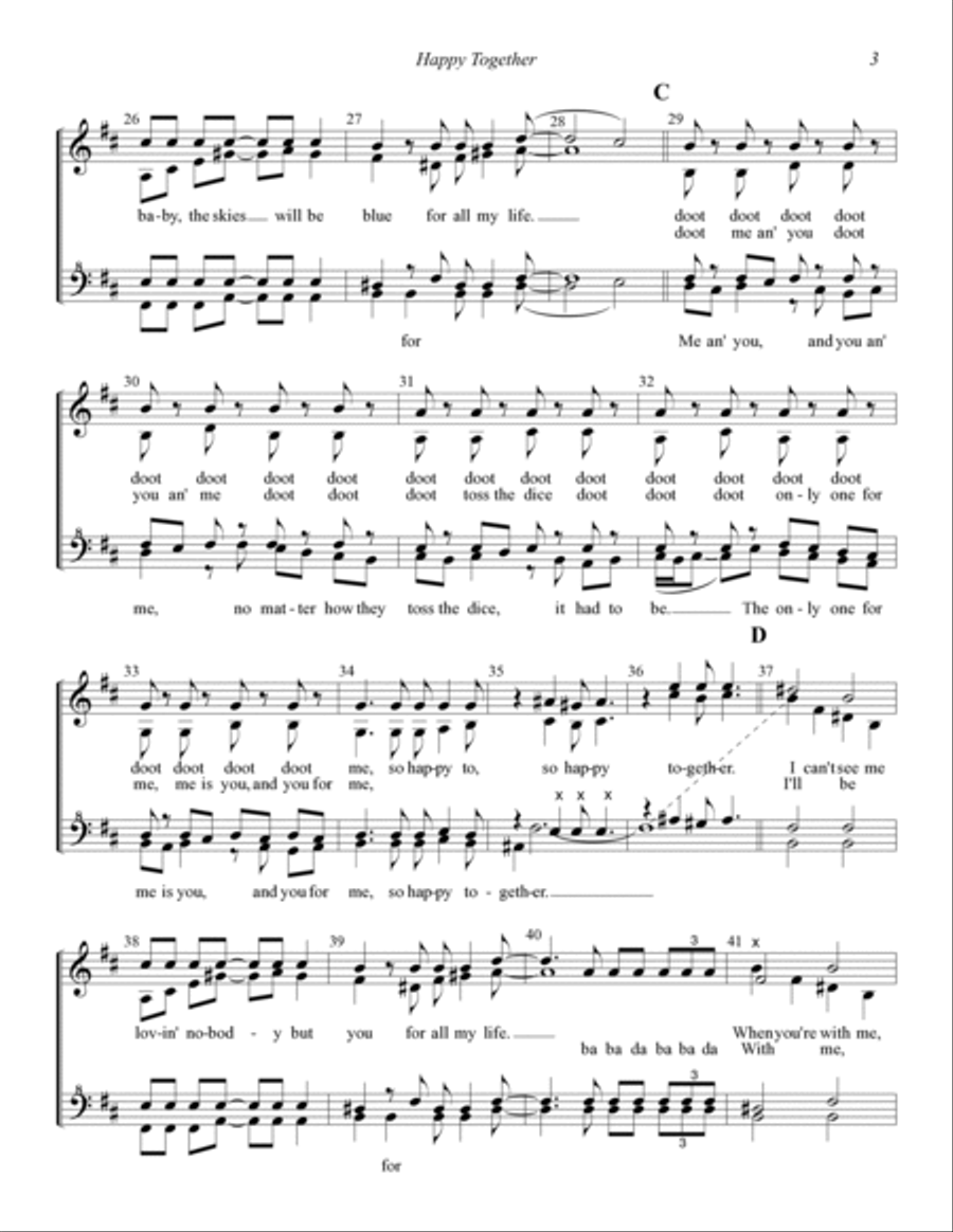 Happy Together (arr. Liz Garnett) SSAA scores gallery preview page 3