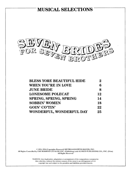 Seven Brides For 7 Brothers - Musical Selections