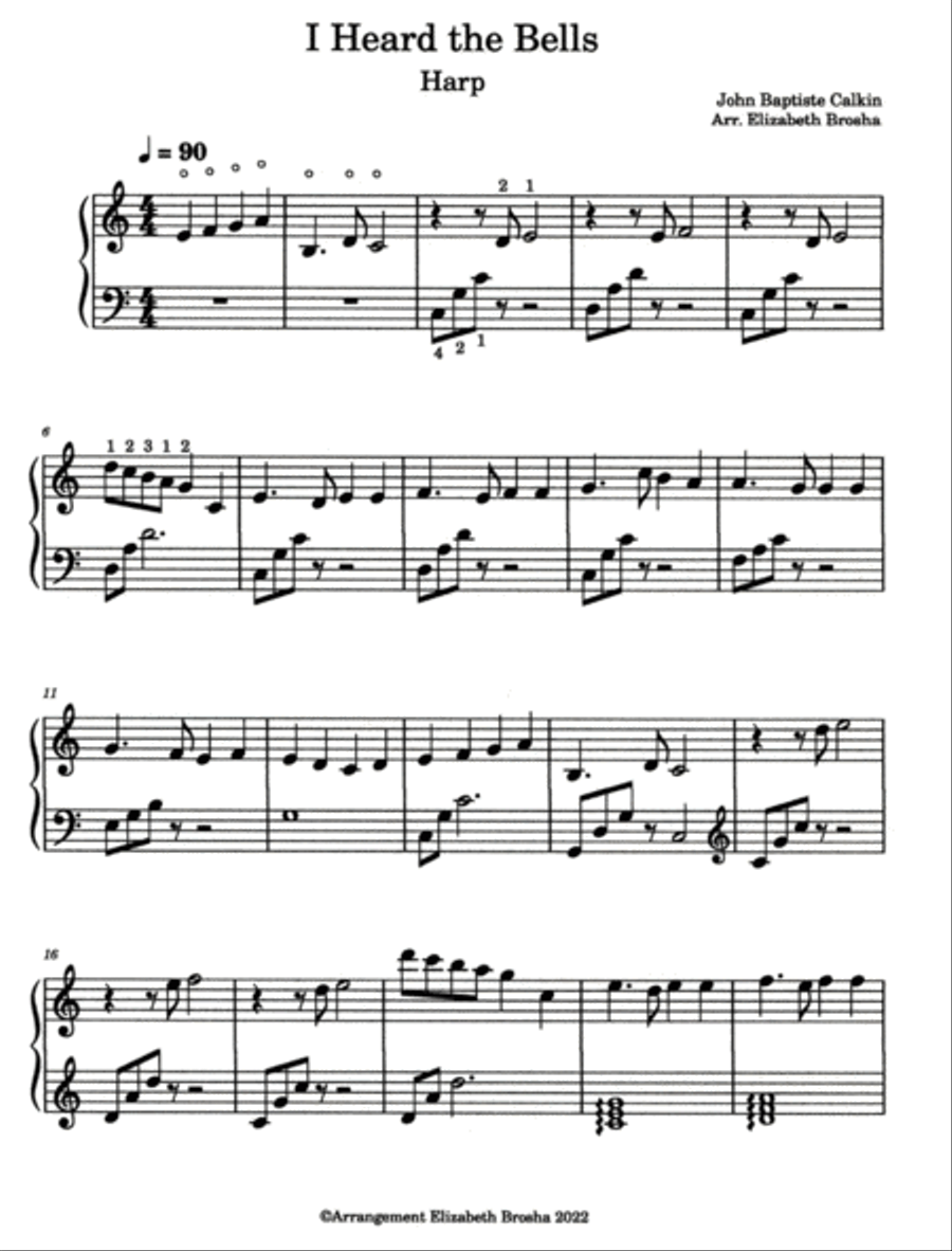 I Heard the Bells Harp scores gallery preview page 2